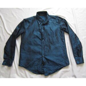 Women Rebecca Moses Button Silk Long Sleeve Shirt Sz Pics (WB371) Made in Italy